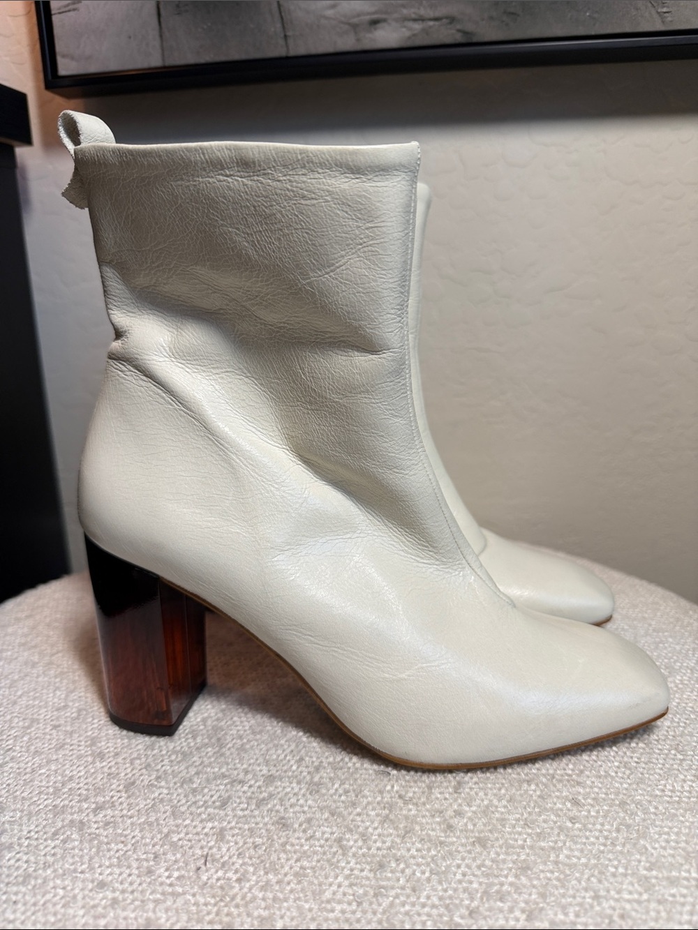 Kurt Geiger Strut Leather Block Heel Bootie Size 39 / US 8.5. - Picture 2 of 8